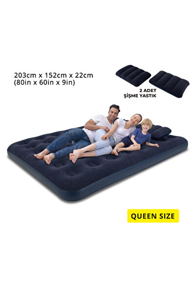 Birlik Oyuncak Terravıta-avenli Queen Size Şişme Yatak Seti 203x152x22cm Pomp...