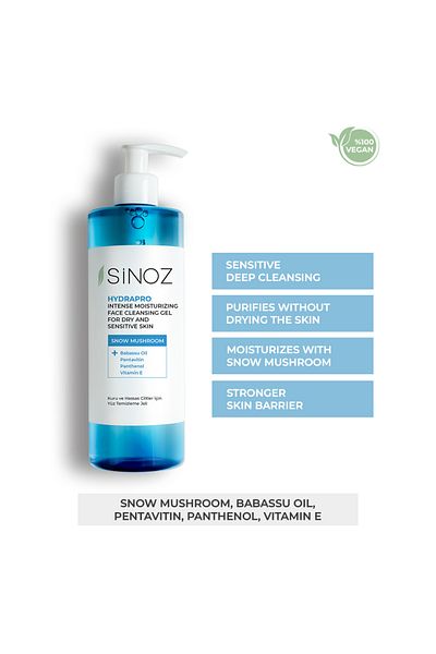 SİNOZ Hydrapro Τζελ Καθαρισμού Προσώπου για Ξηρά και Ευαίσθητα Δέρματα 400 ml
