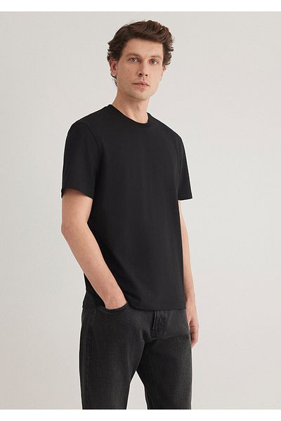 Mavi Μαύρο μπλουζάκι από οργανικό βαμβάκι Regular Fit -066483-900