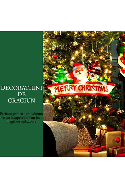 NEXTLY Decoratiune De Craciun Cu Luminite Led Rgb , Orificiu Pentru Agatare, Aplicabil Pe Geam/orice