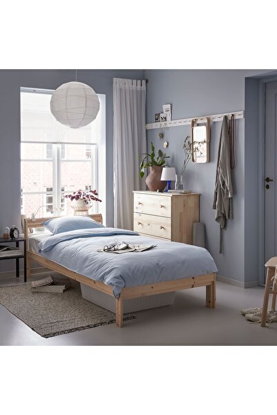 IKEA Tek Kişilik Karyola, Çam, 90x200 Cm ( Huş Veya Çam Latalı)