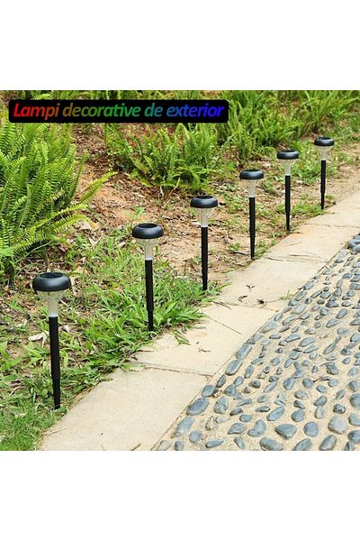 NEXTLY Set 10 Lampi Solare De Exterior , Lumina Rgb, Decorative, Ofera Reflexie In Jur, Senzor