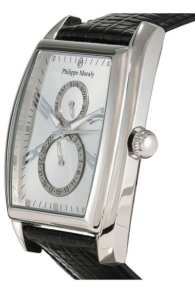 Philippe Moraly of Switzerland Men's Leather Chronograph Watch L1421WWB