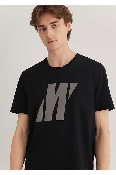 Mavi Pro Reflector Logo Printed Black T-Shirt Slim Fit / Slim Fit 066000-900