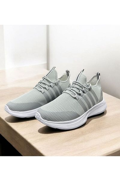 KANTEX Daily Unisex Gray Black Sneaker Breathable Lightweight Walking Flexible Sports Shoes037Mrd-