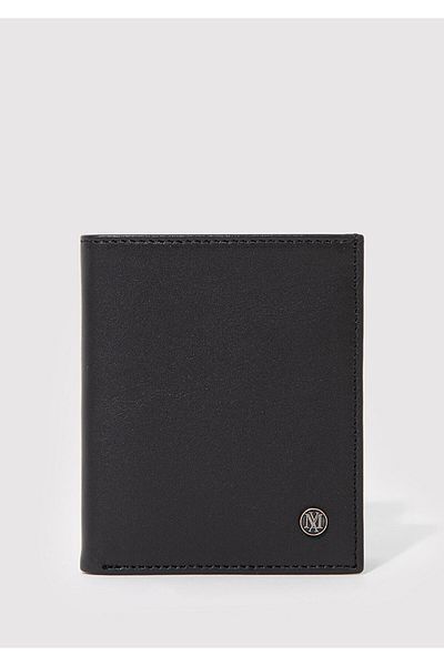 Mavi Anthracite Seal Logo Leather Wallet - 091242 -25765