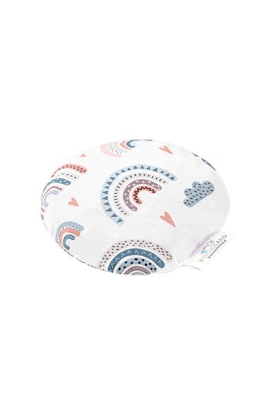 Bocioland Anti-colic pillow, filled with cherry stones, cotton cover, diameter 14 cm, Rainbow