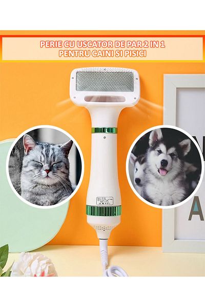 NEXTLY Perie Cu Uscator Pentru Caini/pisici 2 In 1 , 3 Moduri De Uscare, Zgomot Redus, 300w, Cablu