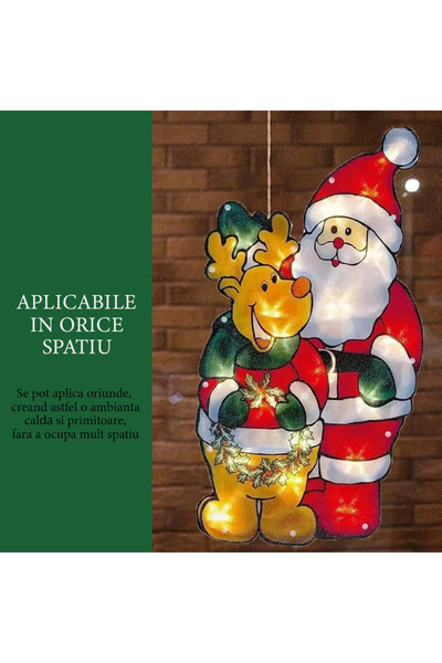 NEXTLY Christmas Decoration With RGB LED Lights, Hanging Hole, Applicable On Window/Anything