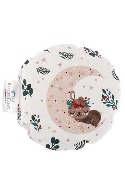 Bocioland Pernuta anticolici, umpluta cu samburi de cirese, husa din bumbac, diametru 14 cm, Winter Sleep
