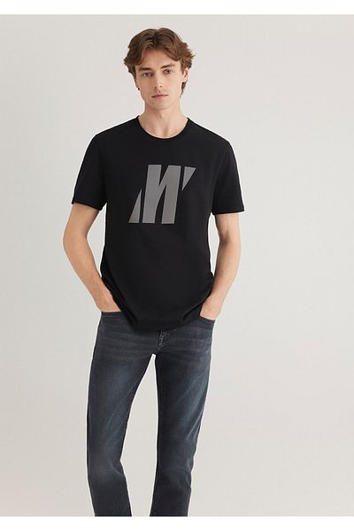 Mavi Pro Reflector Logo Printed Black T-Shirt Slim Fit / Slim Fit 066000-900