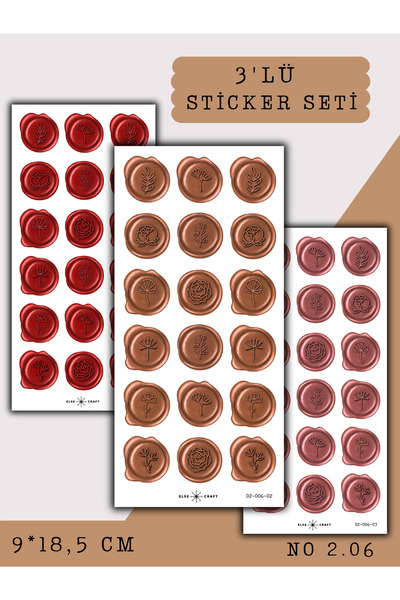 Else Craft 3'lü Mühür Temalı Sticker Seti No 2.06 - Ajanda Planlayıcı Bullet ...