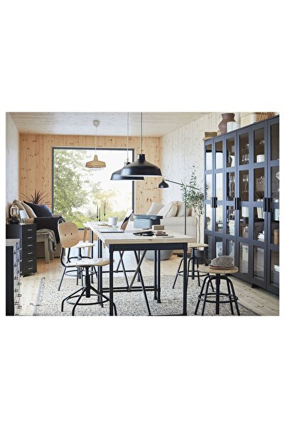 IKEA çalışma sandalyesi, çam-siyah Modern fonksiyonlarla tamamlanmış ofis san...