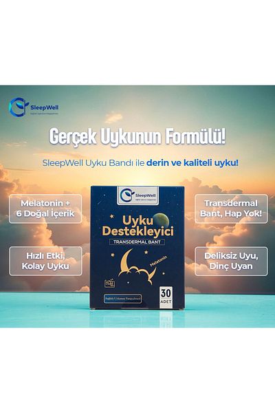 Sleepwell Worldwide Recognized Melatonin Sleep Tape Faster, More Effective Transdermal Tape 30 Pieces