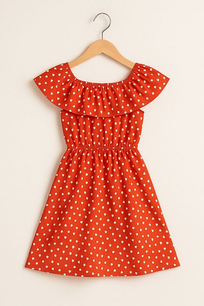 Hilal Akıncı Kids Girls' Off-Shoulder Floral Drawstring Dress