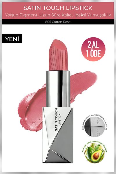 Alix Avien Long Lasting Moisturizing Smooth Effect Semi Matte Lipstick - Satin Touch Lipstick 805 Cotton Rose