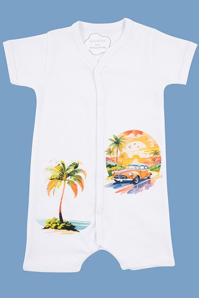 Mavipink Baby Boy Cotton Short Sleeve Shorts Jumpsuit