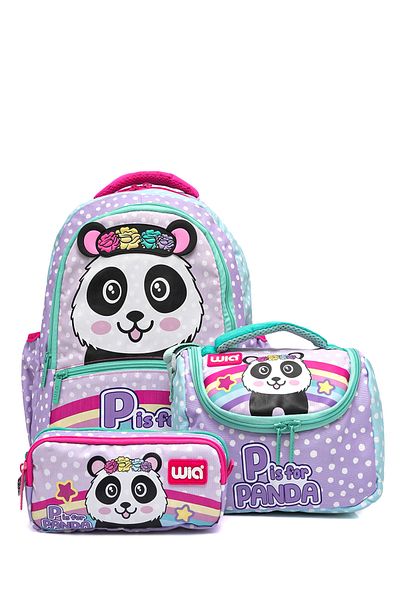 Wia Crowned Panda Girl's School Set