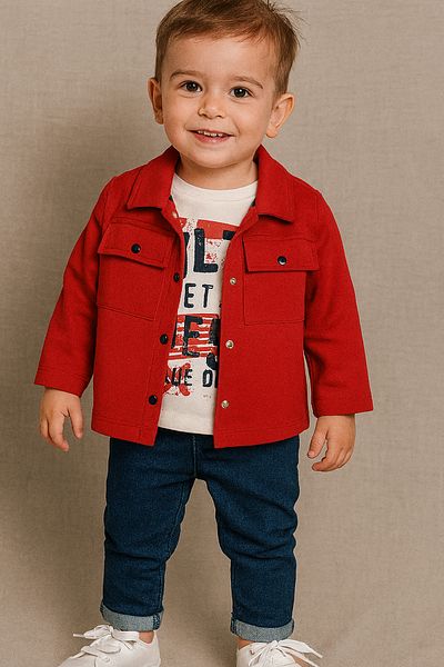 Lamonde 3-Piece Denim Trousers and Sweatshirt Set for Baby Boy - 100% Cotton 9-24 Months