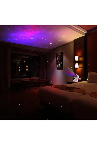 EN SİGA Astronot Tasarım Galaxy Yıldız Uzay Gökyüzü Gece Lambası Zamanlama Fonksiyon Kumandalı Projektör