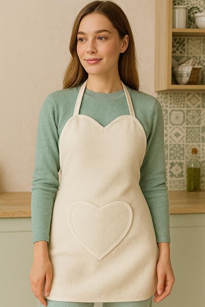 Ender Home Amor Kalpli Havlu Mutfak Önlüğü – Ayarlanabilir Askılı