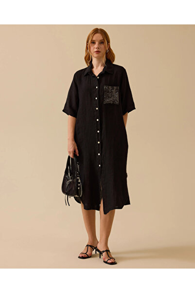 SEÇİL Pul Detaylı Düğmeli Elbise