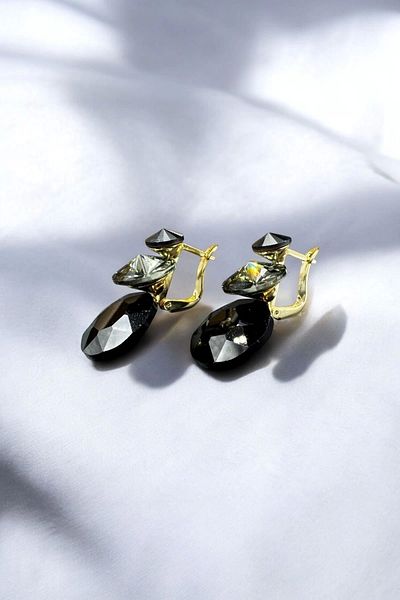 Leo'Stone Special Series 3-Piece Oval Zircon Stone Multicolored Clip-On Evening Dress Women's Steel Earrings