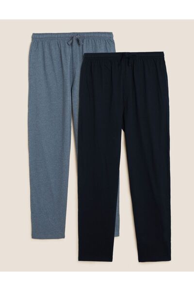 Marks & Spencer Saf Pamuklu 2'li Pijama Altı Seti