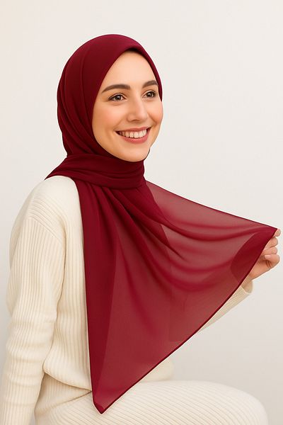 Stella Eşarp Women's Solid Color Thin Chiffon Shawl