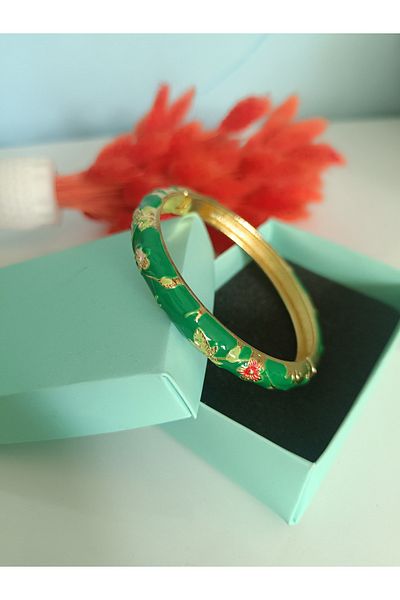 Kudi Green Color Enamel Women's Handcuffs
