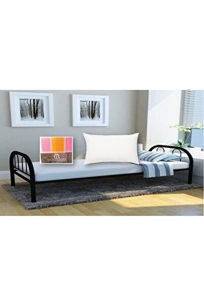 AWF AL WADI FURNITURE طقم ستيلي بتصميم دائري من سرير فردي معدني، وملاءة سرير،...