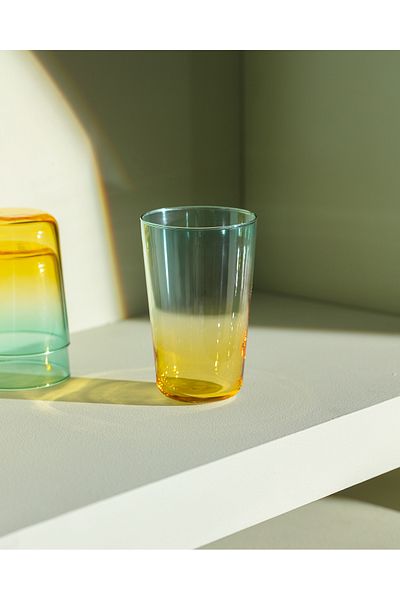Madame Coco Renard Set of 4 Soft Drink Glasses - Orange/Green - 395 ml