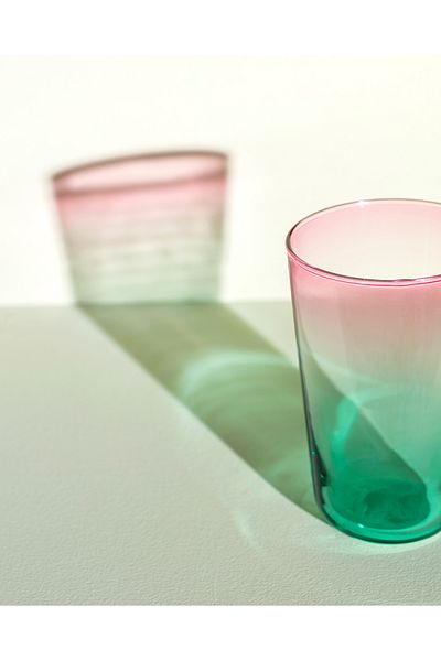 Madame Coco Renard Set of 4 Soft Drink Glasses - Pink/Green