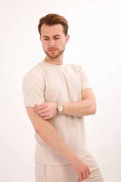 Rodrigo Waffle Fabric Shorts T-Shirt Cotton Set 25232