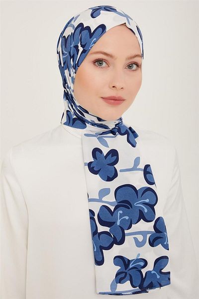 Armine Trend Laurel Shawl 6348-07 Albastru Alb