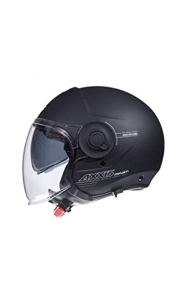 AXXIS Raven Sv Solid Matt Black Siyah Vizörlü Yarım Motorsiklet Kaskı