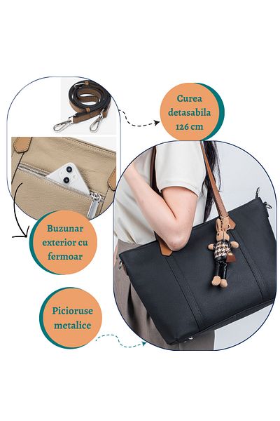 AZeira Shopper AZeira® Bag, Casual-Elegant Style, Premium Leather, Spacious, Compartmented Interio