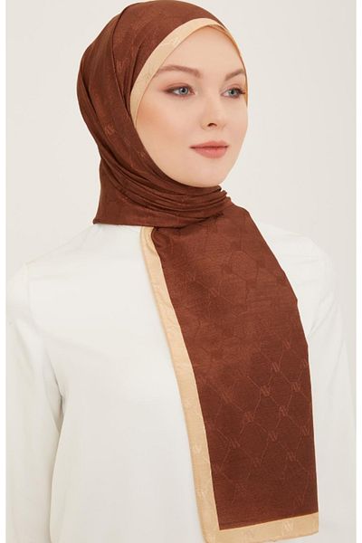 Armine Trend Monogram Shawl 2-151 - Brown