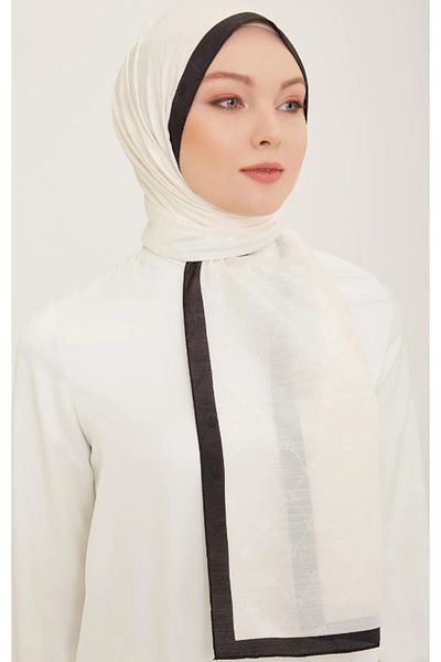 Armine Trend Monogram Shawl 2-159 - Off White