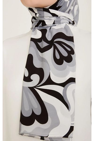 Armine Trend Laurel Shawl 6348-2-02 Negru Alb