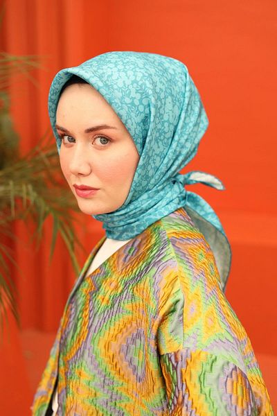 Silk Home Tivil Silk Scarf 11435-41 Turquoise,Blue