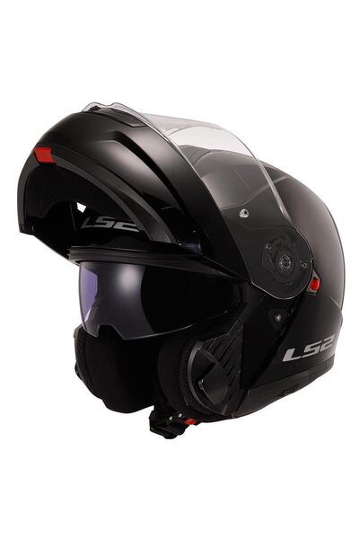 LS2 Strobe 2 Parlak Siyah Çene Açılır Motosiklet Kaskı