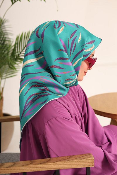 Silk Home Μεταξωτό φουλάρι Tivil 11432-35 Πράσινο Μωβ