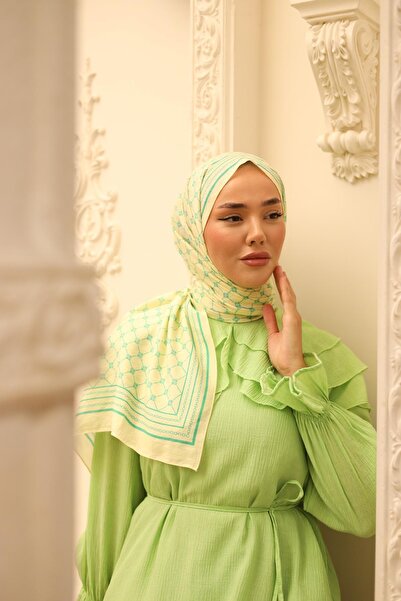 Silk Home Olinda Shawl 49005-13 Yellow, Biscay Green