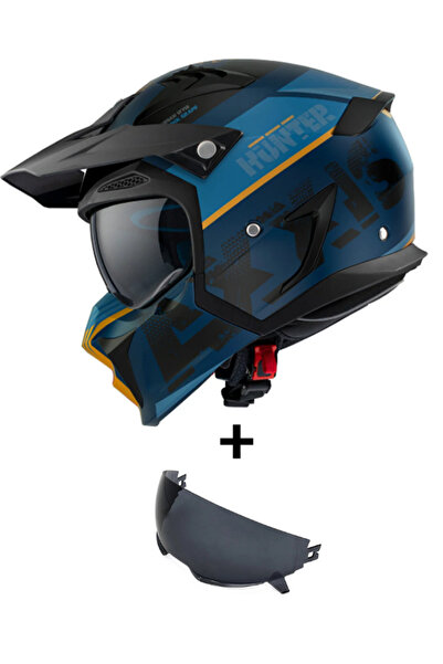 AXXIS HUNTER SV BLOCK C3 MATT YELLOW ÇİFT VİZÖRLÜ ÇENE ÇIKABİLEN MODEL