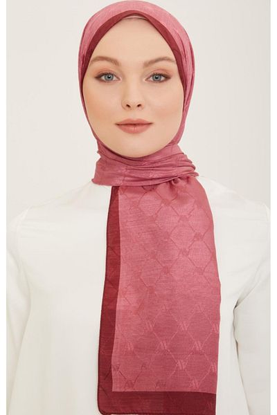 Armine Trend Monogram Shawl 2-127 - Cherry Rotten