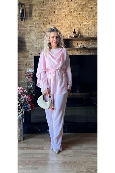 Cardella Premium Quality Shawl Collar Double Suit Hijab Matching Scarf Suit