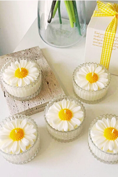 Genel Markalar Mikalı Kokulu Papatya Mum Hediyelik, Nikah, Doğum, Sünnet, Düğün, Nişan, Söz. - 10 Adet