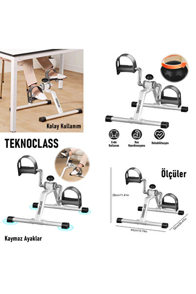 TeknoClass Pedallı Mini Egzersiz Bisikleti El Kol Ayak Egzersiz Aleti Pedalı