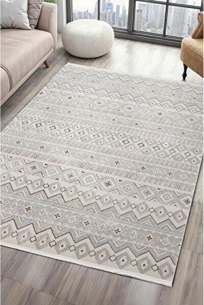 Cotto Home Sılva SL108A Bej Halı Modern Desen Pamuk Taban Salon Halısı Yatak ...